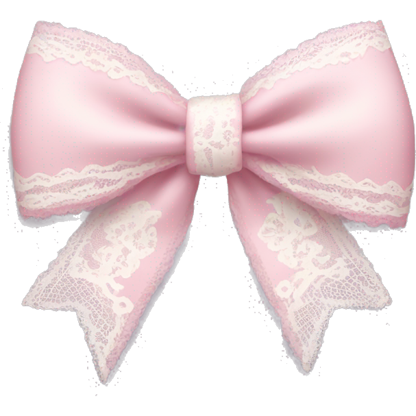 Light pink bow with white lace on edges