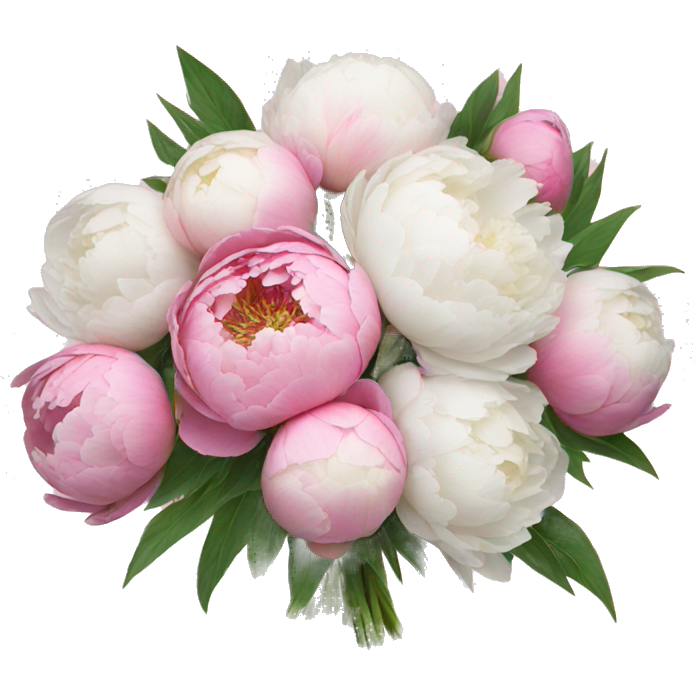 Pink and white peonies bouquet
