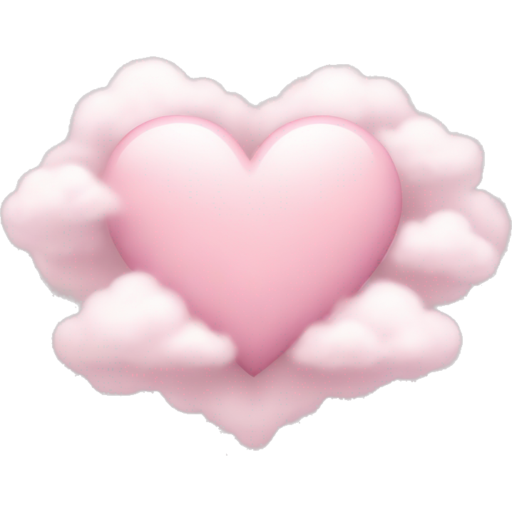 Pastel pink heart in cloud