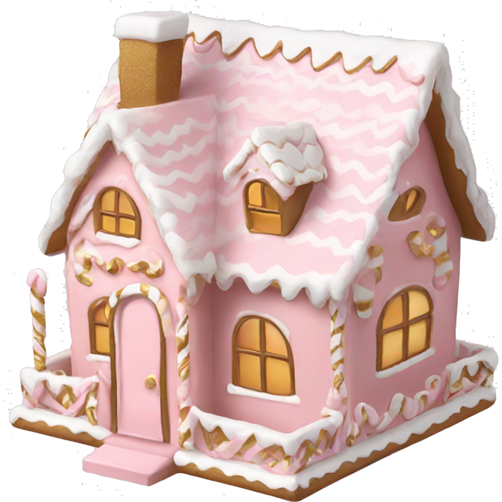 Light pink and gold and white gingerbread house