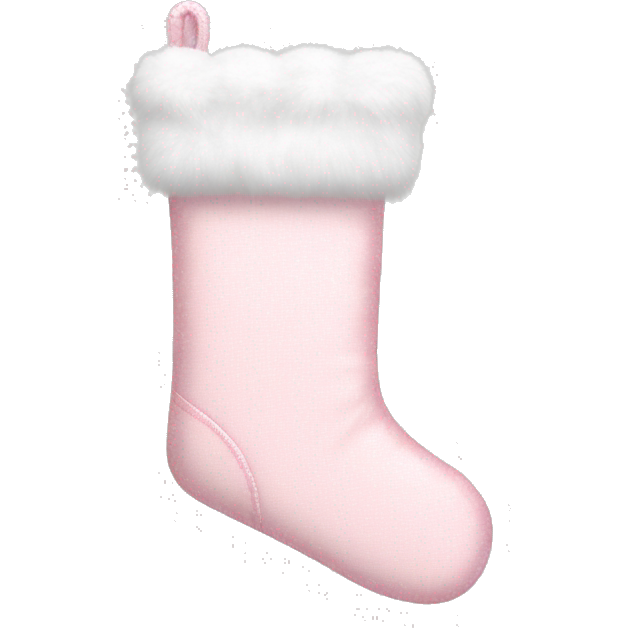 Light pink Christmas stocking with white fur trim