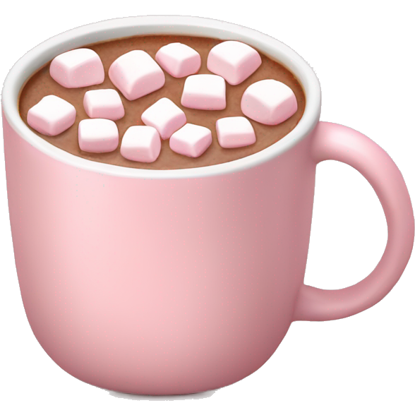 Light Pink mug of hot chocolate with marshmallows