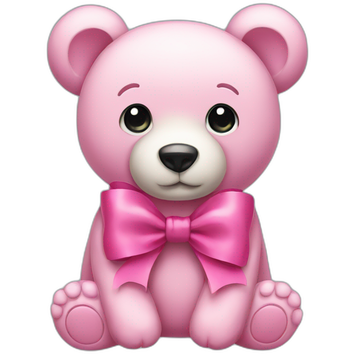 Pink bow bear
