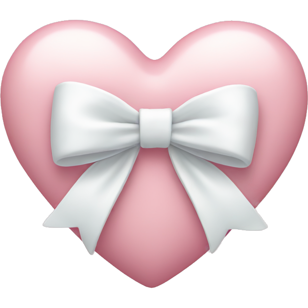 Pastel pink heart with white bow