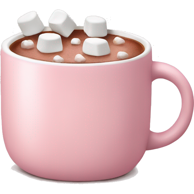 Light Pink mug of hot chocolate with marshmallows