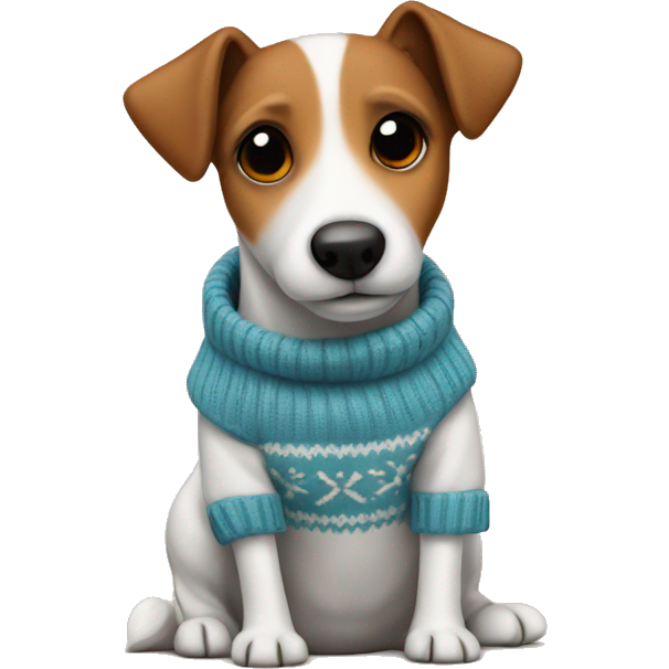 Dog jack russel in a sweater