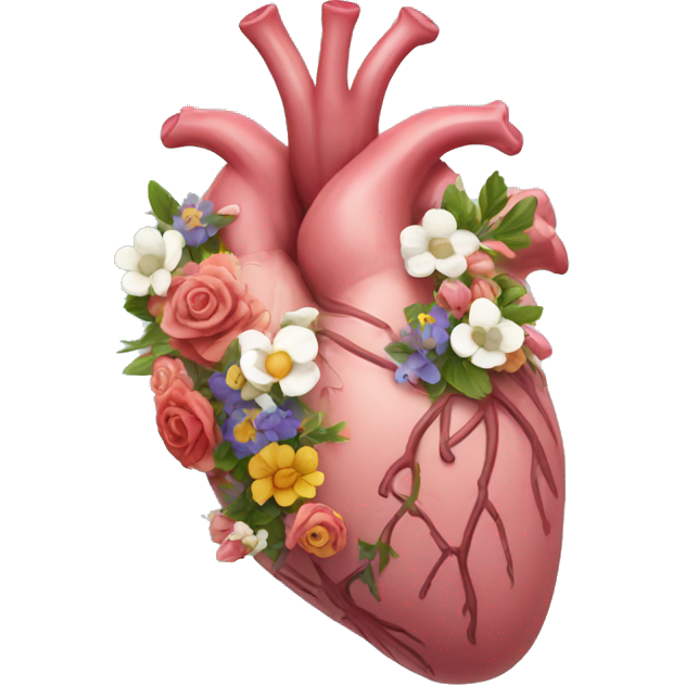 Anatomical hart with flowers