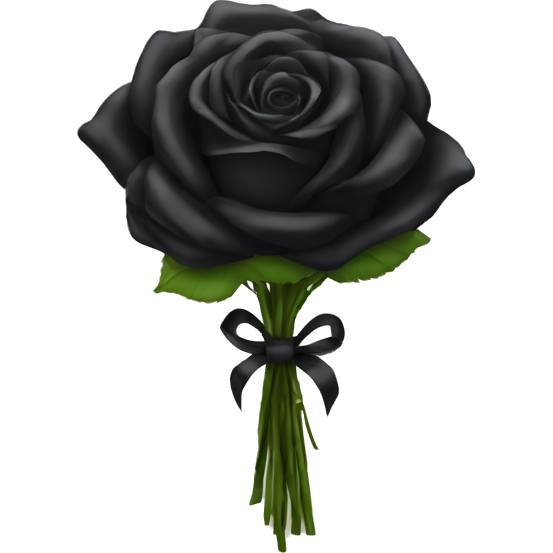 Bouquet of black roses wrapped with a ribbon