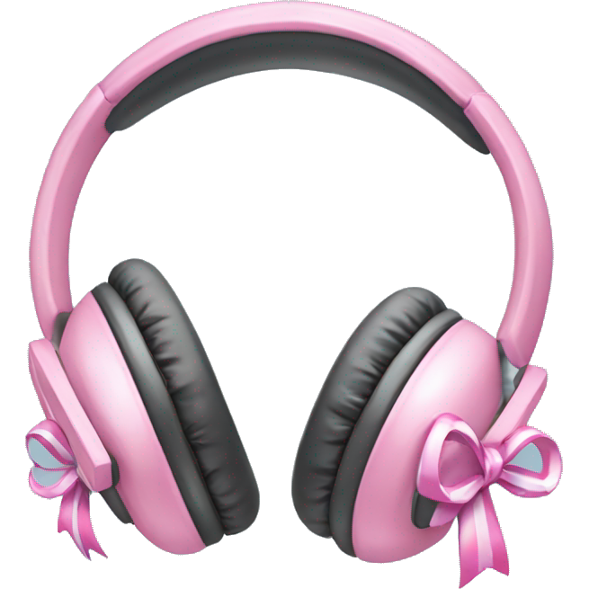 Cute headphones with bows and stickers coquette