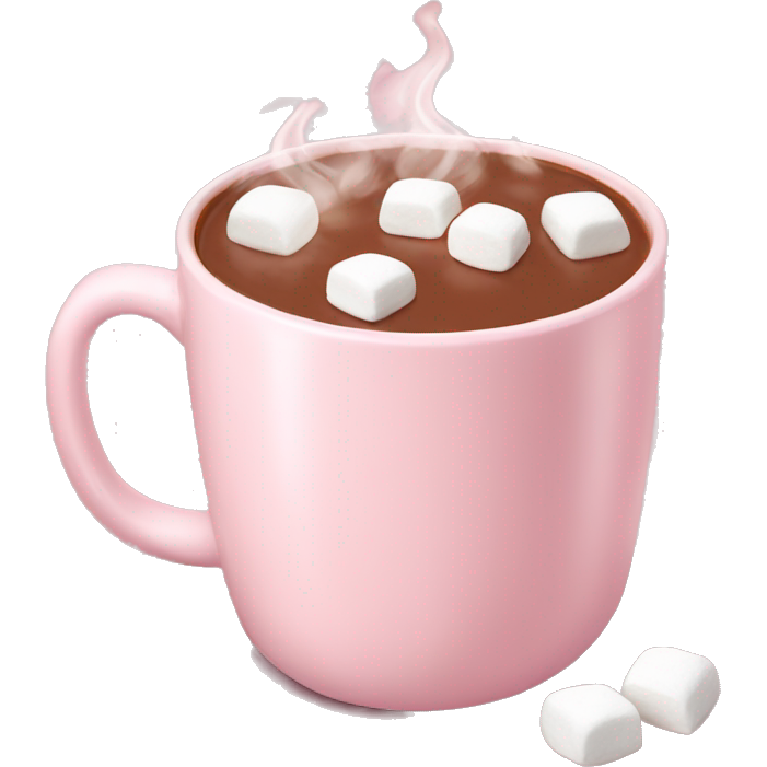 Light Pink mug of hot chocolate with marshmallows