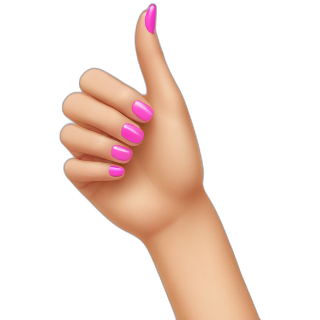 Thumbs up pink nails