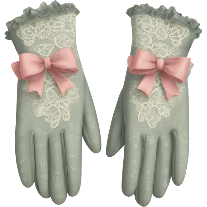 Vintage rococo lace gloves with bows and frills