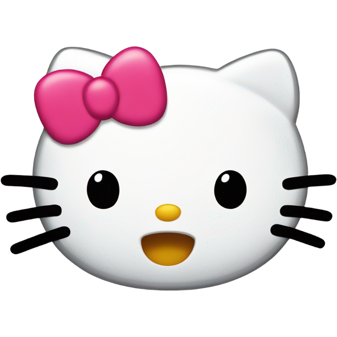 Hello kitty head with black dot eyes and no mouth