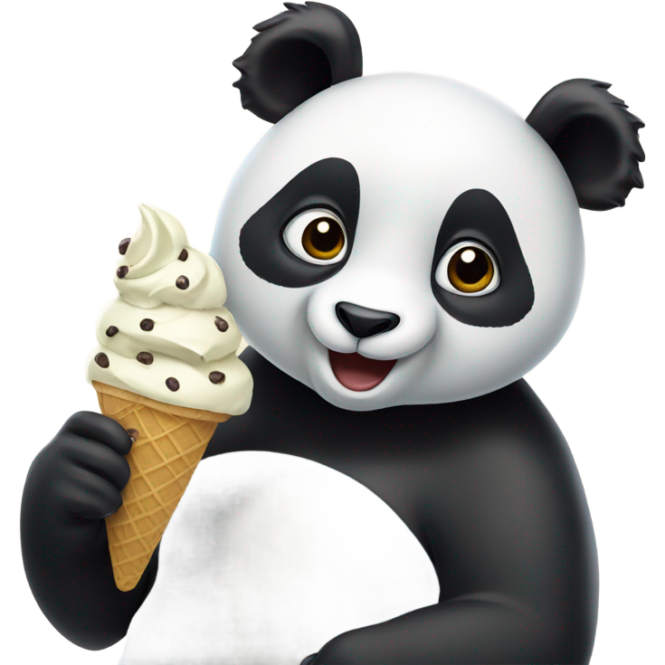 Panda eating ice cream