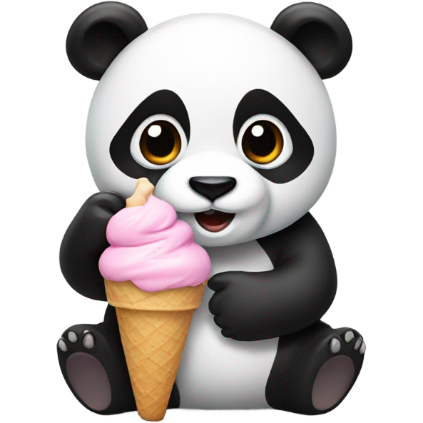 Panda eating ice cream