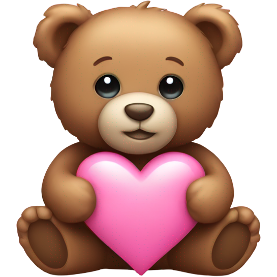 Teddy bear holding pink heart