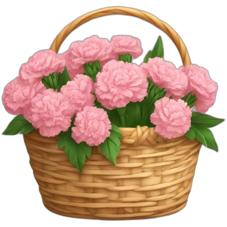Basket of carnations flowers