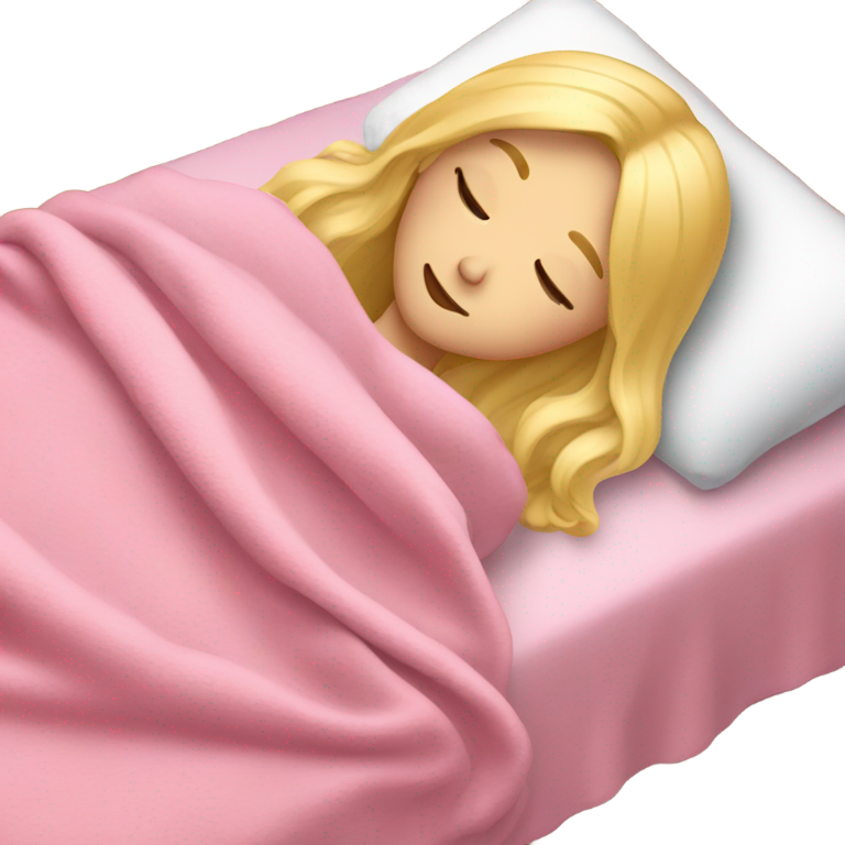 Blonde girl sleeping on side with pink blanket
