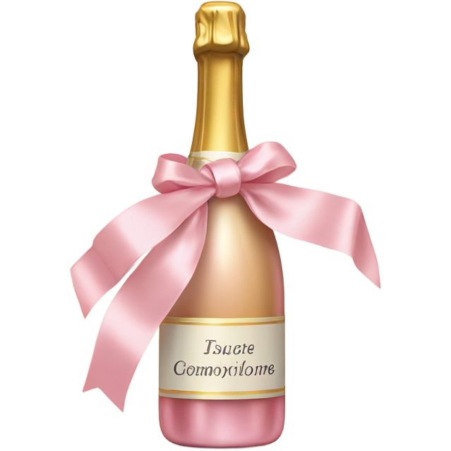 Champagne with pink ribbon