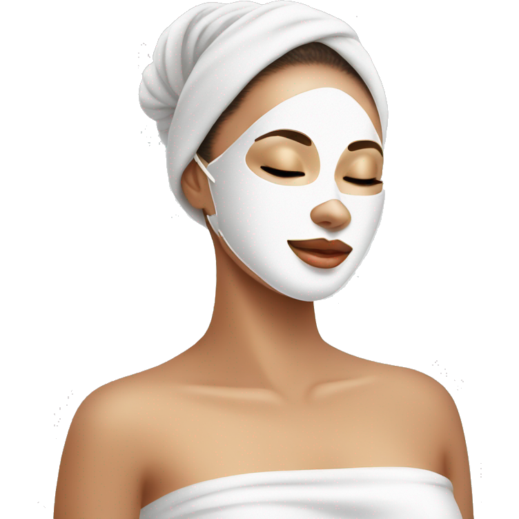 Lady with face mask spa beauty full face relaxing