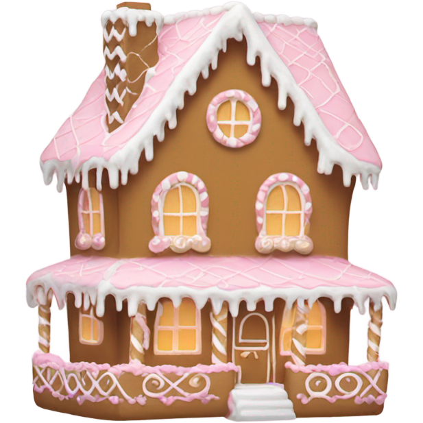 Light pink and gold and white gingerbread house