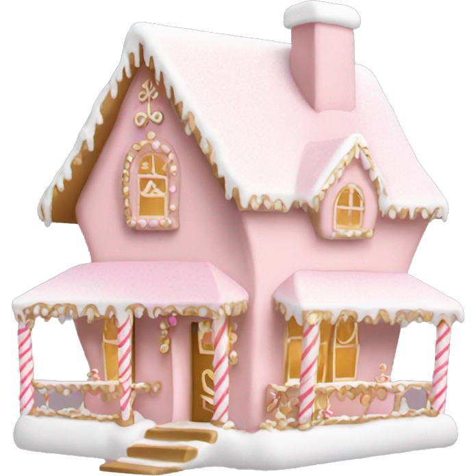 Light pink and gold and white gingerbread house