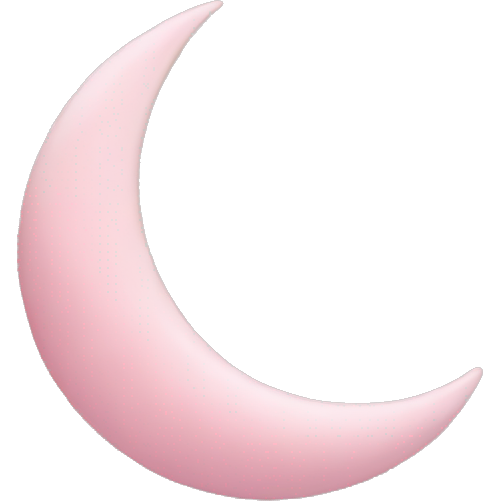 Light pink crescent with light pink moon and star