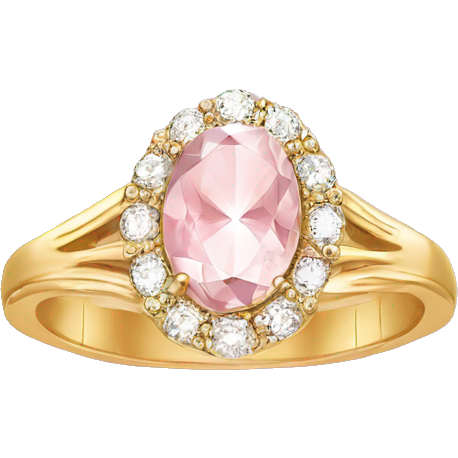 Oval engagement ring gold band pink nails