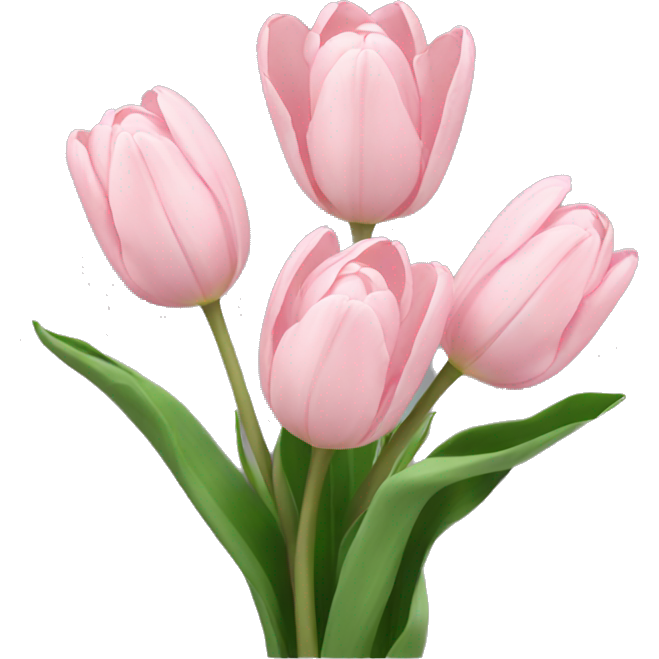 Pale pink bouquet of tulips