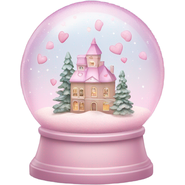 Pastel pink snow globe
