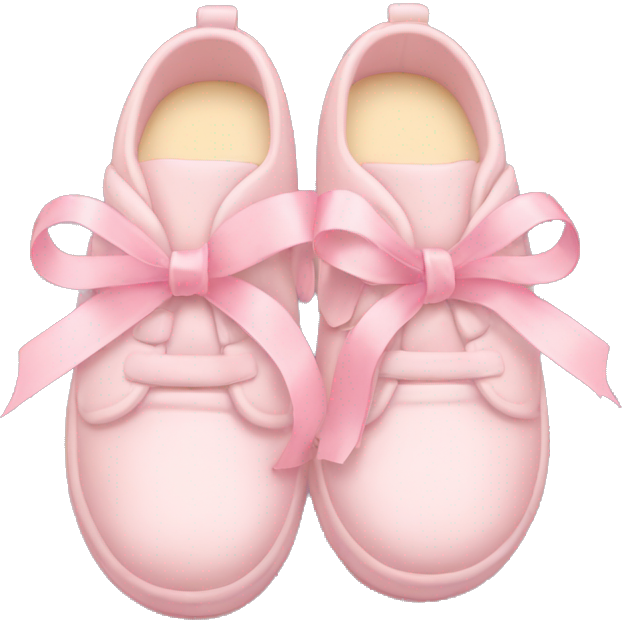 Soft pink pastel warm shoes with ribbon decoration