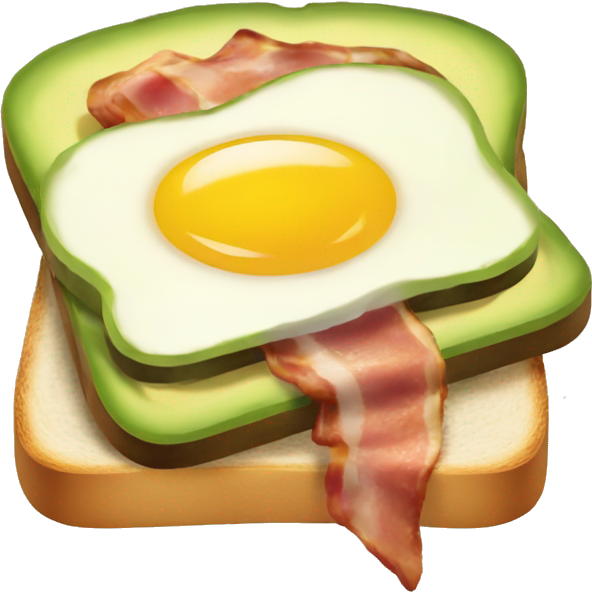 Toast with avocado egg and bacon on top