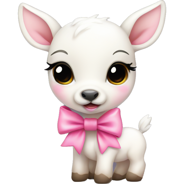 White baby deer with pink bow