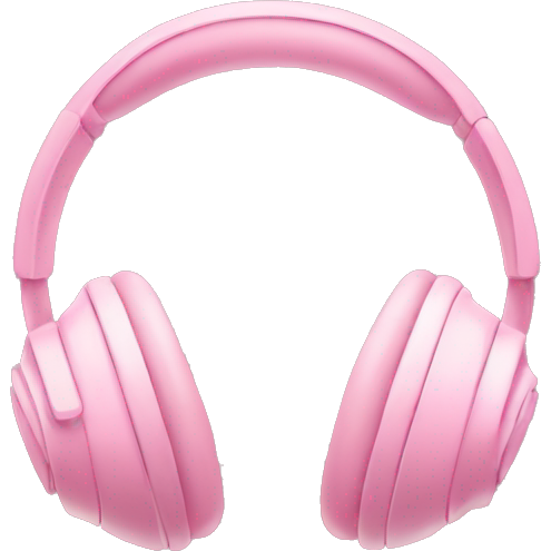 Wireless all soft pink headphones icon style