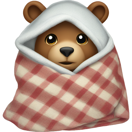 Bear cozy in blanket