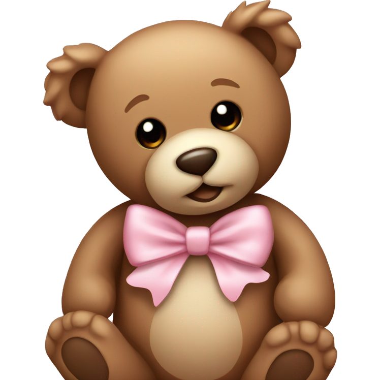 Teddy bear with light pink bow