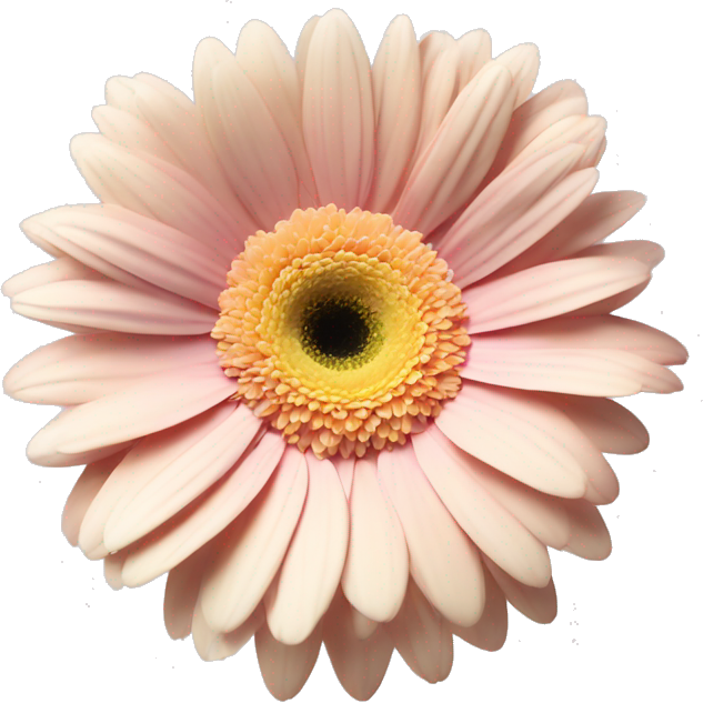 Pale pink and pale yellow one flower gerbera