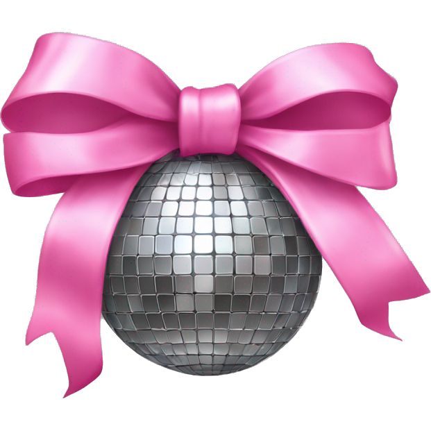 Disco ball with a pink bow ￼