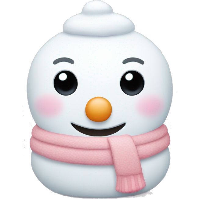 Cute white and light pink snowman
