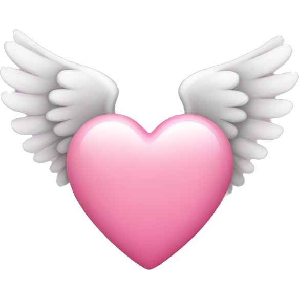 Pink heart with angel wings