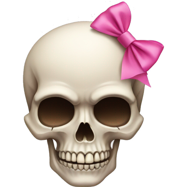 Skull with a pink bow