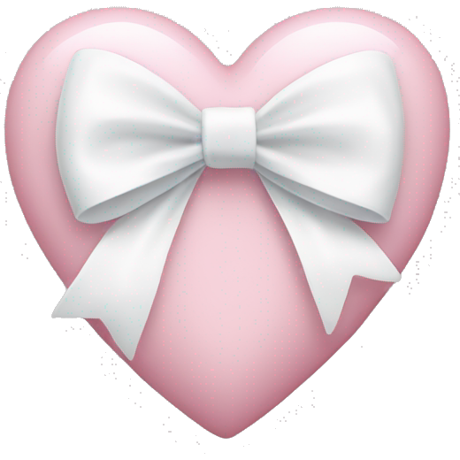 Pastel pink heart with white bow