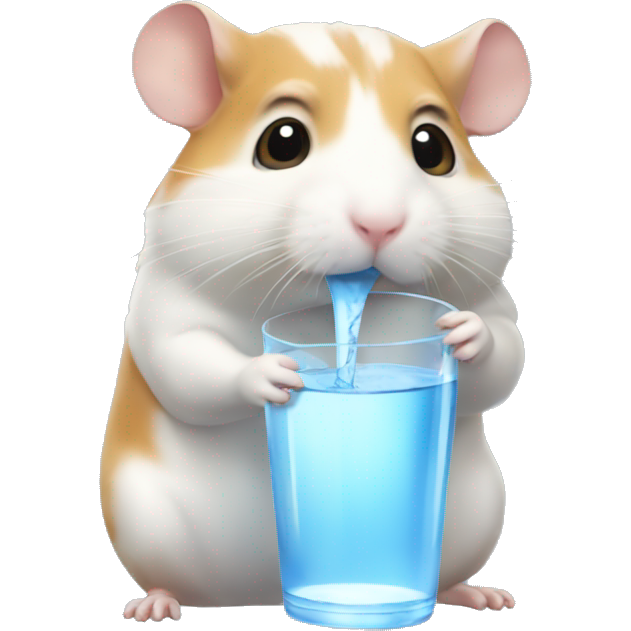 A hamster drinking water