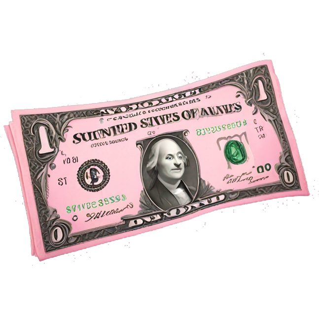 Pink pack of money