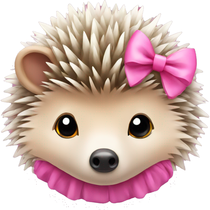 Hedgehog with a pink bow