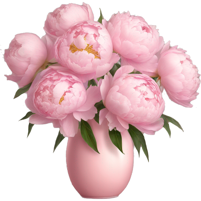 Light pink peonies in light pink vase