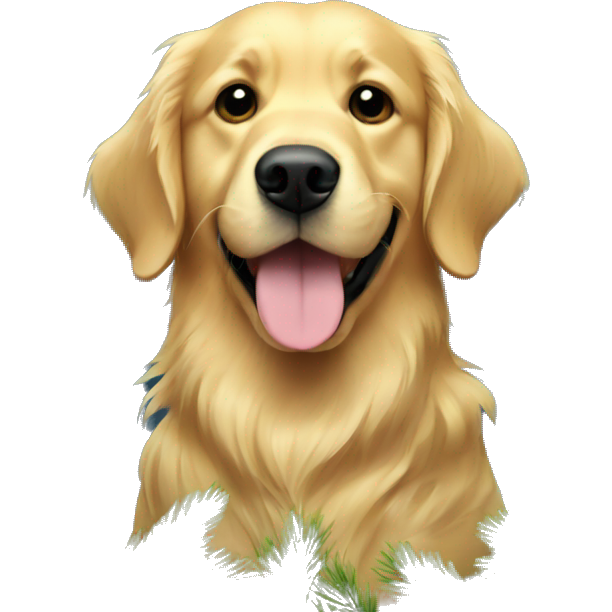 Christmas golden retriever with christmas tree