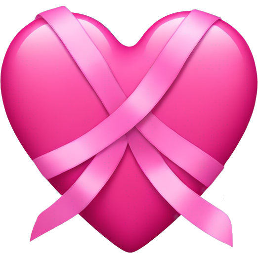 Pink heart with pink ribbon