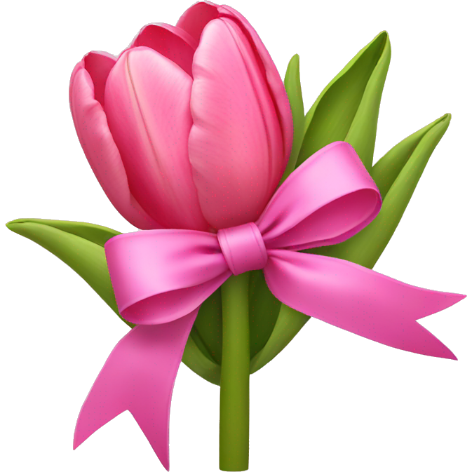 Pink tulips with a bow