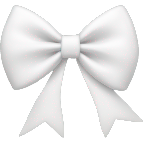 White bow with a heart in the side
